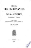 Recueil des ordonnances des Pays-Bas autrichiens