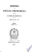 Recueil des pièces imprimées par ordre de la Chambre des Représentants