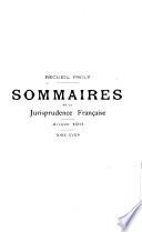 Recueil des sommaires de la jurisprudence française