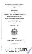 Recueil des textes de compositions données aux concours de 1887