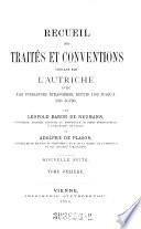 Recueil des traités et conventions conclus par l'Autriche-Hongrie avec les puissances étrangères