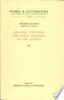 Recueil d’études sur saint Bernard et ses écrits, vol. III