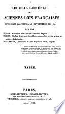 Recueil général des anciennes lois françaises