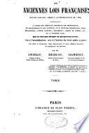 Recueil général des anciennes lois françaises