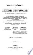 Recueil général des anciennes lois françaises