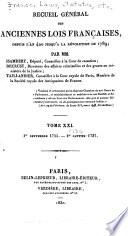 Recueil général des anciennes lois françaises