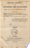 Recueil Général Des Anciennes Lois Françaises