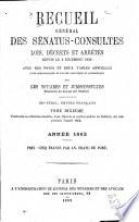 Recueil général des lois, décrets et arrêtés