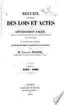 Recueil général des lois det actes du gouvernement d'Haïti: 1824-1826