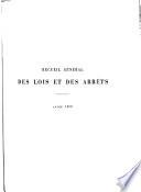 Recueil général des lois et des arrêts, en matière civile, criminelle, administrative et de droit public