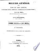 Recueil général des lois et des arrêts en matière civile, criminelle, commerciale et de droit public par J. B. Sirey