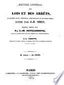 Recueil général des lois et des arrêts