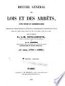 Recueil général des lois et des arrêts