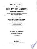 Recueil général des lois et des arrêts