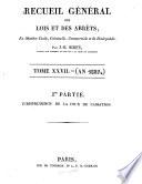 Recueil général des lois et des arrêts