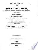 Recueil général des lois et des arrêts