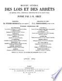Recueil général des lois et des arrêts
