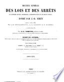Recueil général des lois et des arrêts