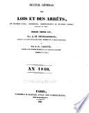 Recueil général des lois et des arrêts