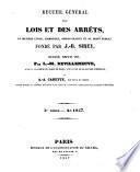 Recueil général des lois et des arrêts