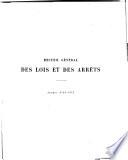 Recueil général des lois et des arrêts