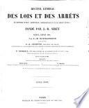 Recueil général des lois et des arrêts
