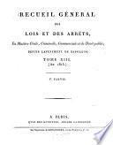 Recueil général des lois et des arrêts