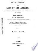 Recueil général des lois et des arrêts
