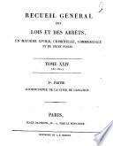 Recueil général des lois et des arrêts