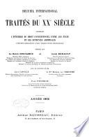 Recueil international des traités du XXe siècle