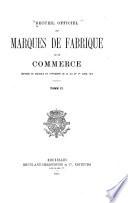 Recueil officiel des marques de fabrique et de commerce contenant les marques déposées en Belgique en conformité de la loi du 1er avril 1879