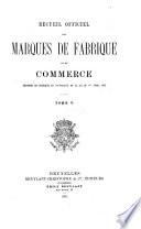 Recueil officiel des marques de fabrique et de commerce