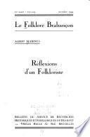 Réflexions d'un folkloriste