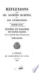 Réflexions sur les sociétés secrètes et les usurpations