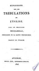 Réflexions sur les tribulations de l'église