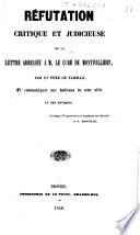 Réfutation critique et judicieuse de la lettre adressée à M. le curé de Montivilliers, par un père de famille, et communiquée aux habitans [sic] de cette ville et des environs