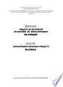 Register Development Research Projects in Africa