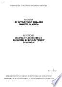 Register of Development Research Projects in Africa