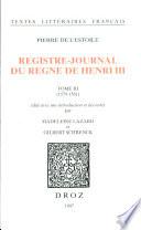 Registre-journal du règne de Henri III