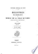registres des délibérations de la ville de Paris