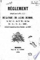 Règlement adopté par la R ... de la Parf ...transcrit au livre d'archt ... en 5837