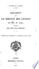 Règlement sur le service des canons de 95, Mle. 1888, montés sur affût de Campagne