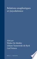 Relations anaphoriques et (in)cohérence