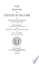 Relations des campagnes de 1644 & 1646