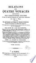 Relations des quatre voyages entrepris par Christophe Colomb