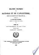 Relations politiques des Pays-Bas et de l'Angleterre, sous la règne de Philippe II