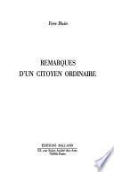 Remarques d'un citoyen ordinaire