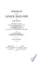Remarques sur la langue françoise