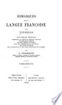 Remarques sur la langue françoise