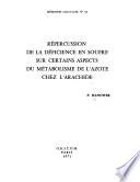 Répercussion de la déficience en soufre sur certains aspects du métabolisme de l'azote chez l'arachide